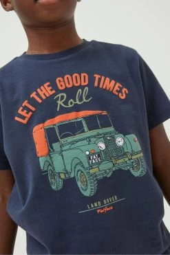 FatFace Blue Land Rover Times Graphic T-Shirt -Fashion Clothing Store 157936s3