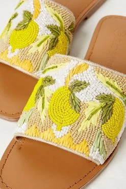 FatFace Sorrento Beaded White Sliders -Fashion Clothing Store 170173s4