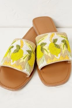 FatFace Sorrento Beaded White Sliders -Fashion Clothing Store 170173s5