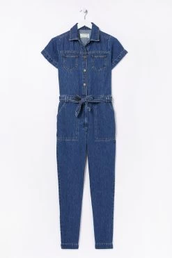 FatFace Blue Imogen Short Sleeve Boilersuit -Fashion Clothing Store 177946s6