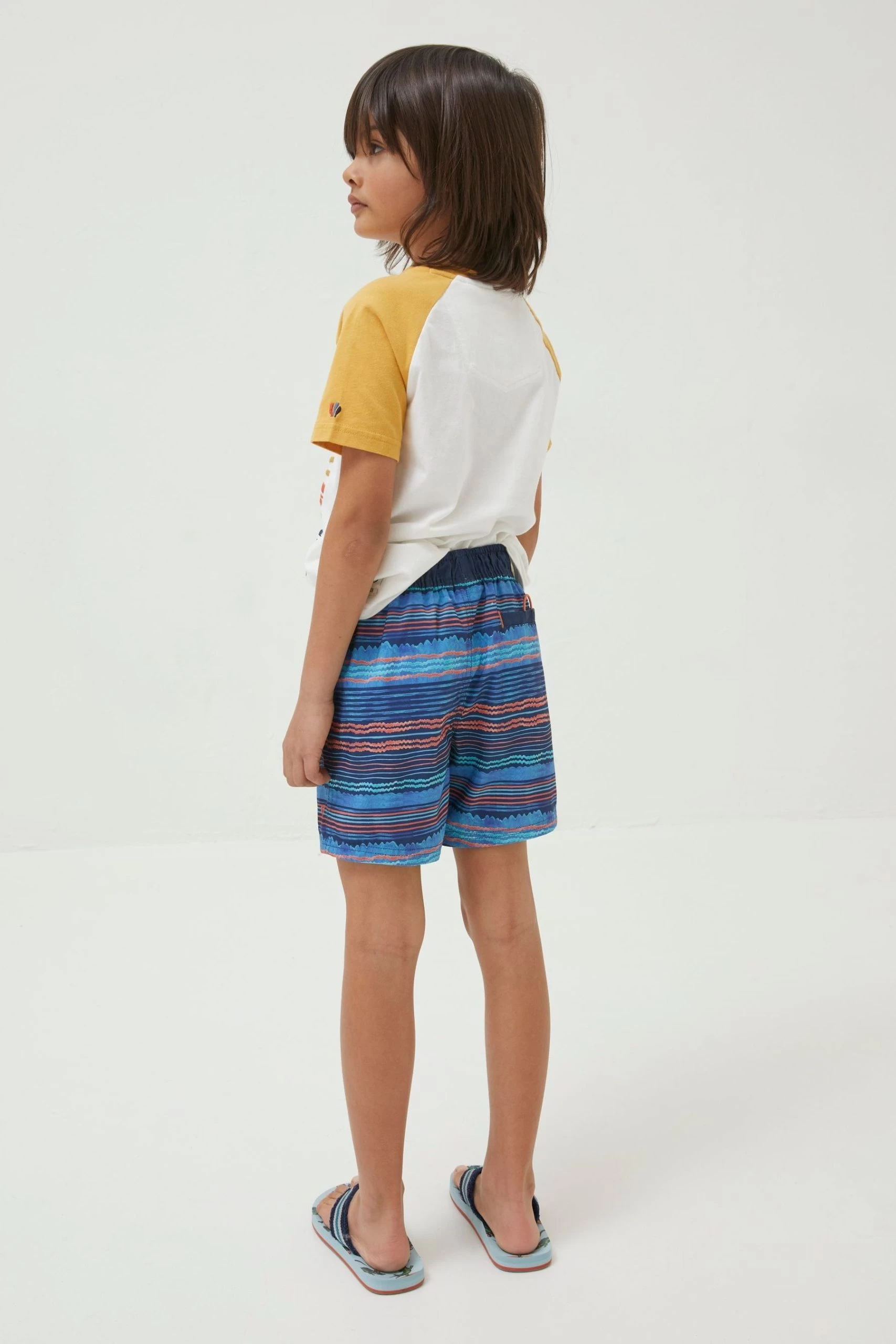 FatFace Blue Stripe Swim Shorts 2 FatFace Blue Stripe Swim Shorts - Image 2