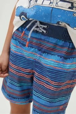 FatFace Blue Stripe Swim Shorts 5 FatFace Blue Stripe Swim Shorts -Fashion Clothing Store 180677s3