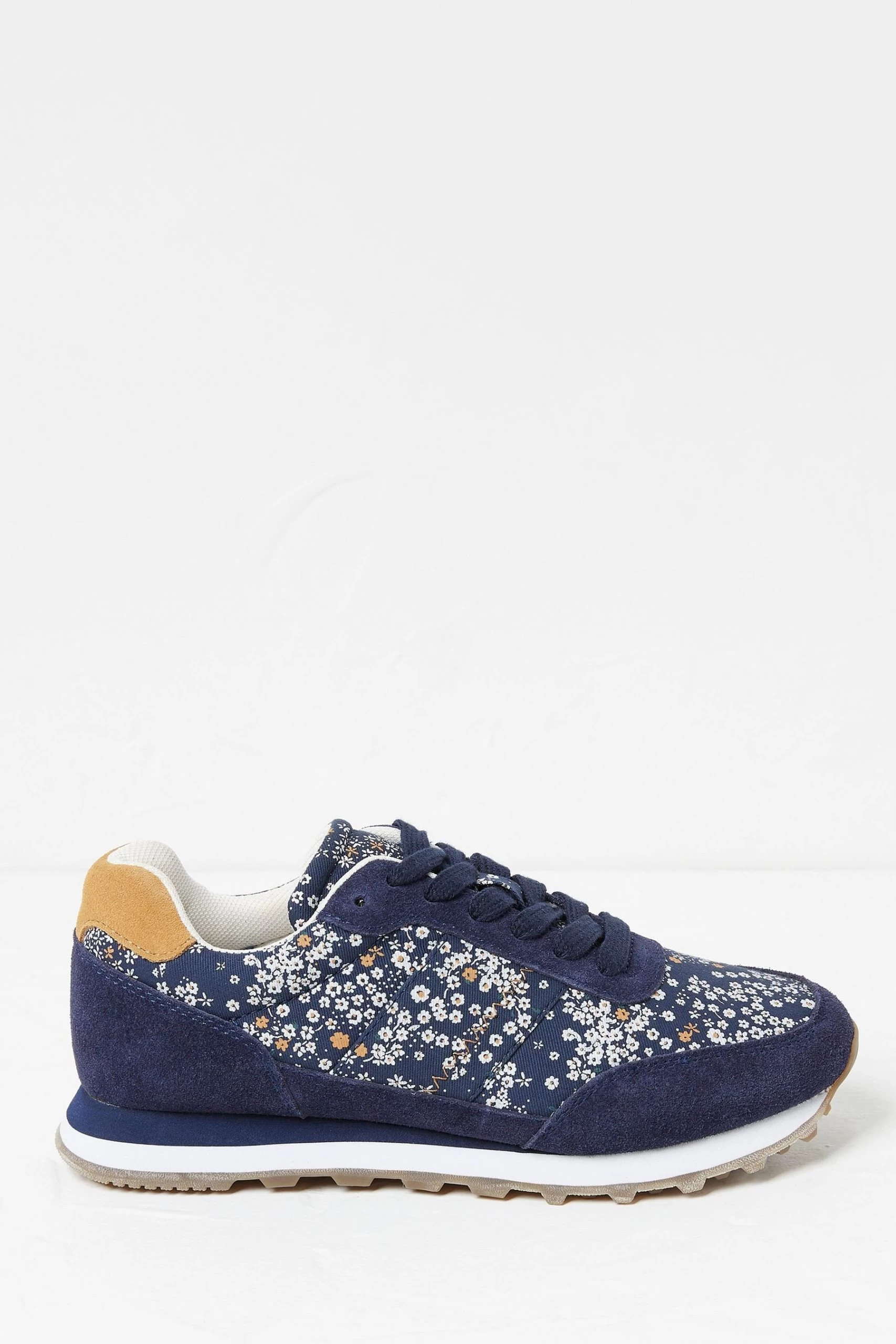 FatFace Blue Georgia Floral Trainers 1 FatFace Blue Georgia Floral Trainers
