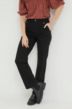 FatFace Ripley Canvas Black Wide Leg Trousers