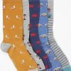 FatFace Yellow Seaside Socks 5 Pack