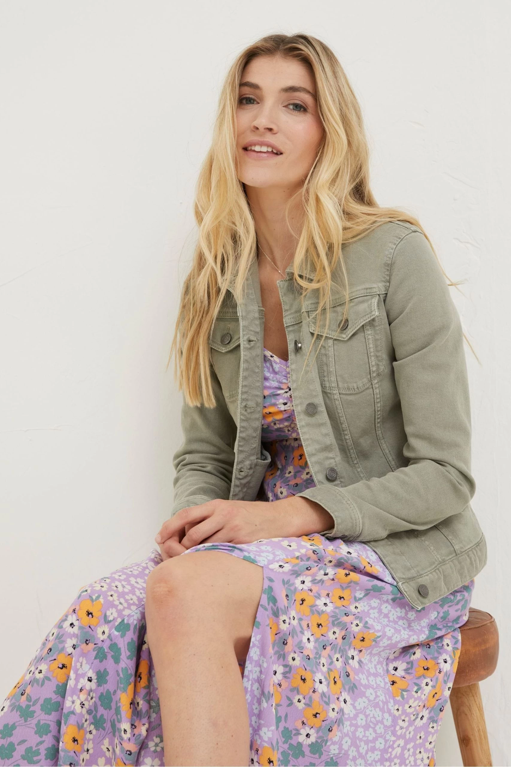 FatFace Green Tasha Denim Jacket 3 FatFace Green Tasha Denim Jacket - Image 3