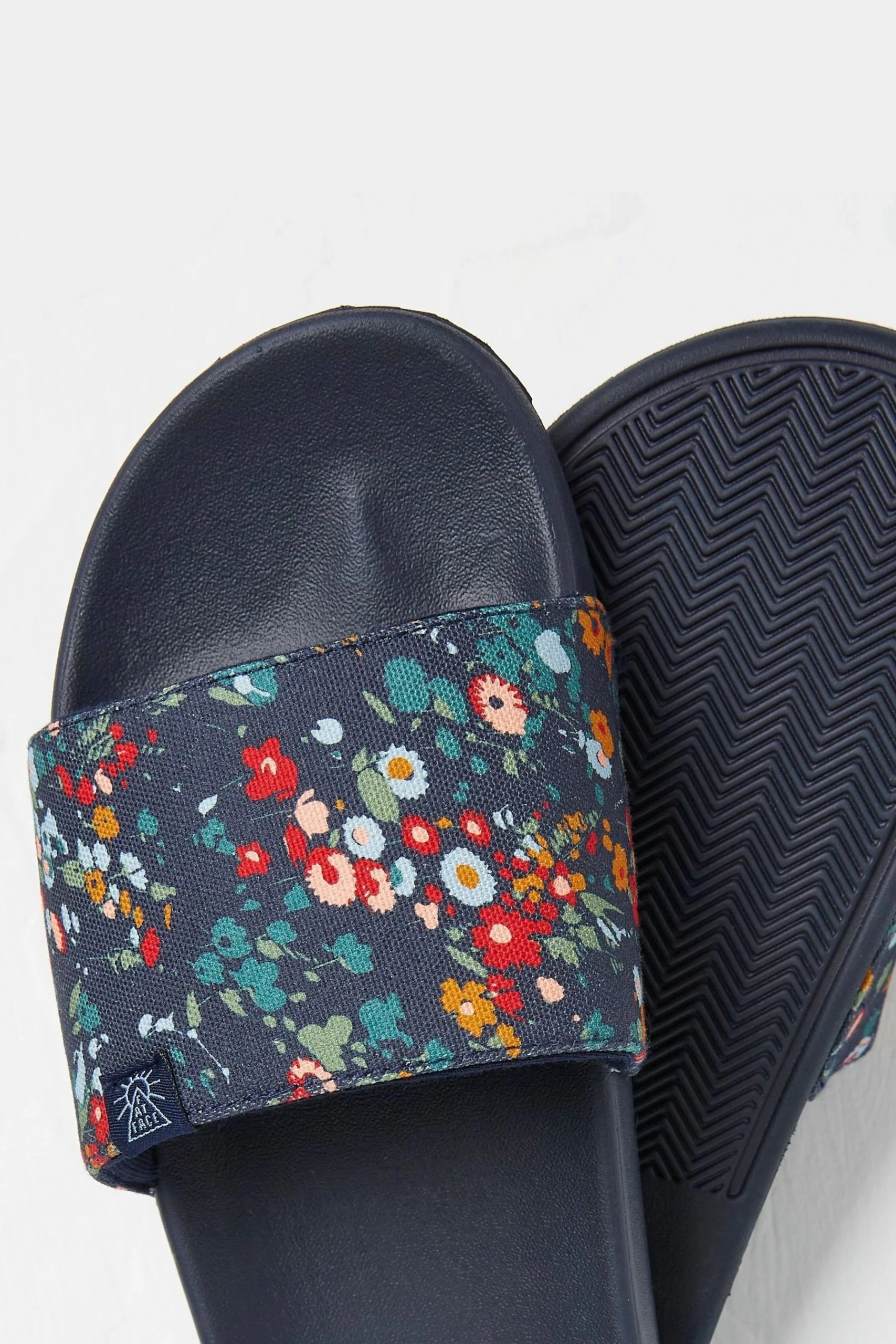 FatFace Blue Floral Print Sliders 3 FatFace Blue Floral Print Sliders - Image 3