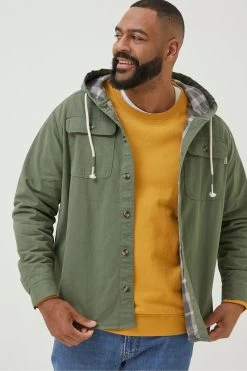 FatFace Green Walcot Hooded Overshirt