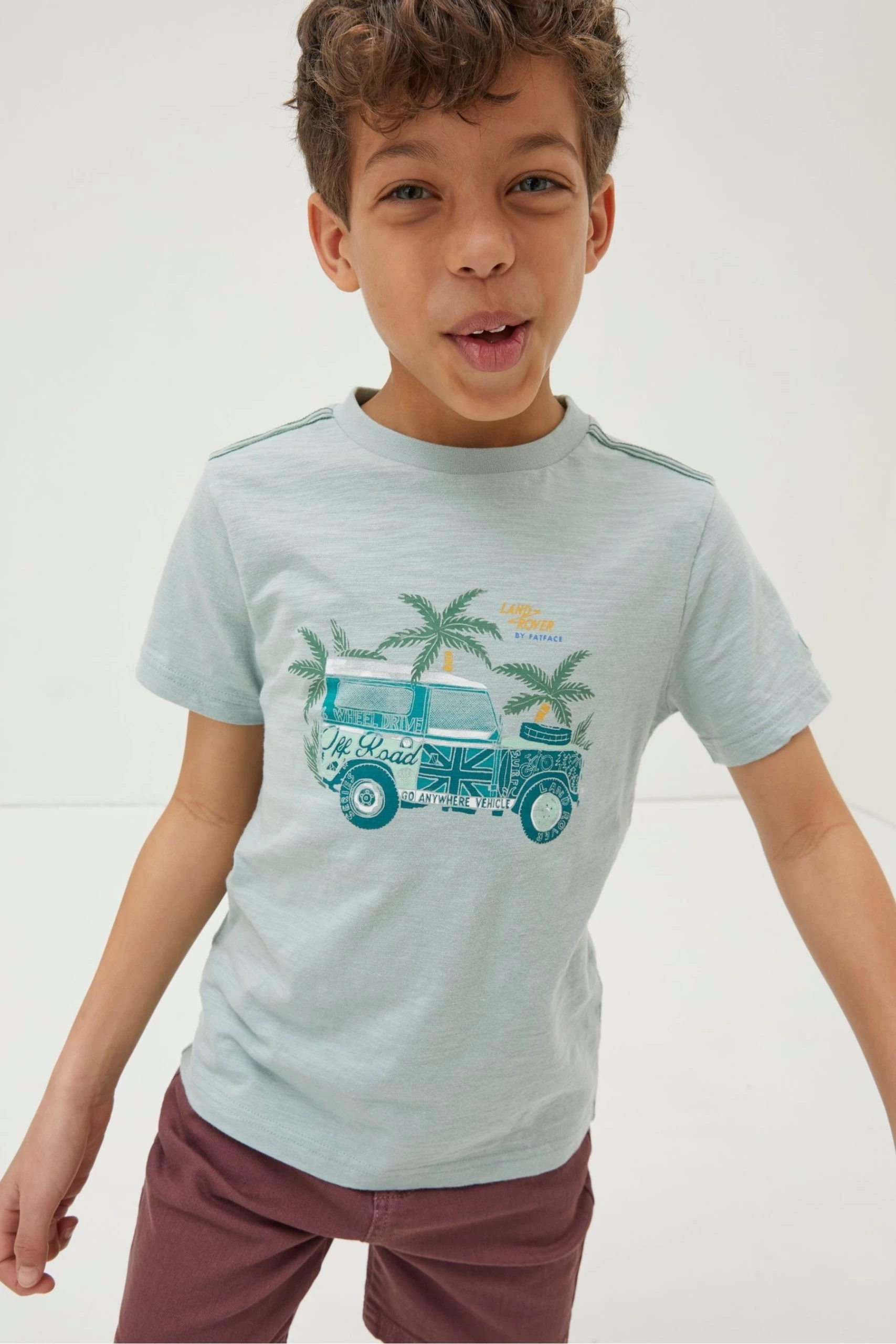 FatFace Green Land Rover Graphic T-Shirt 1 FatFace Green Land Rover Graphic T-Shirt