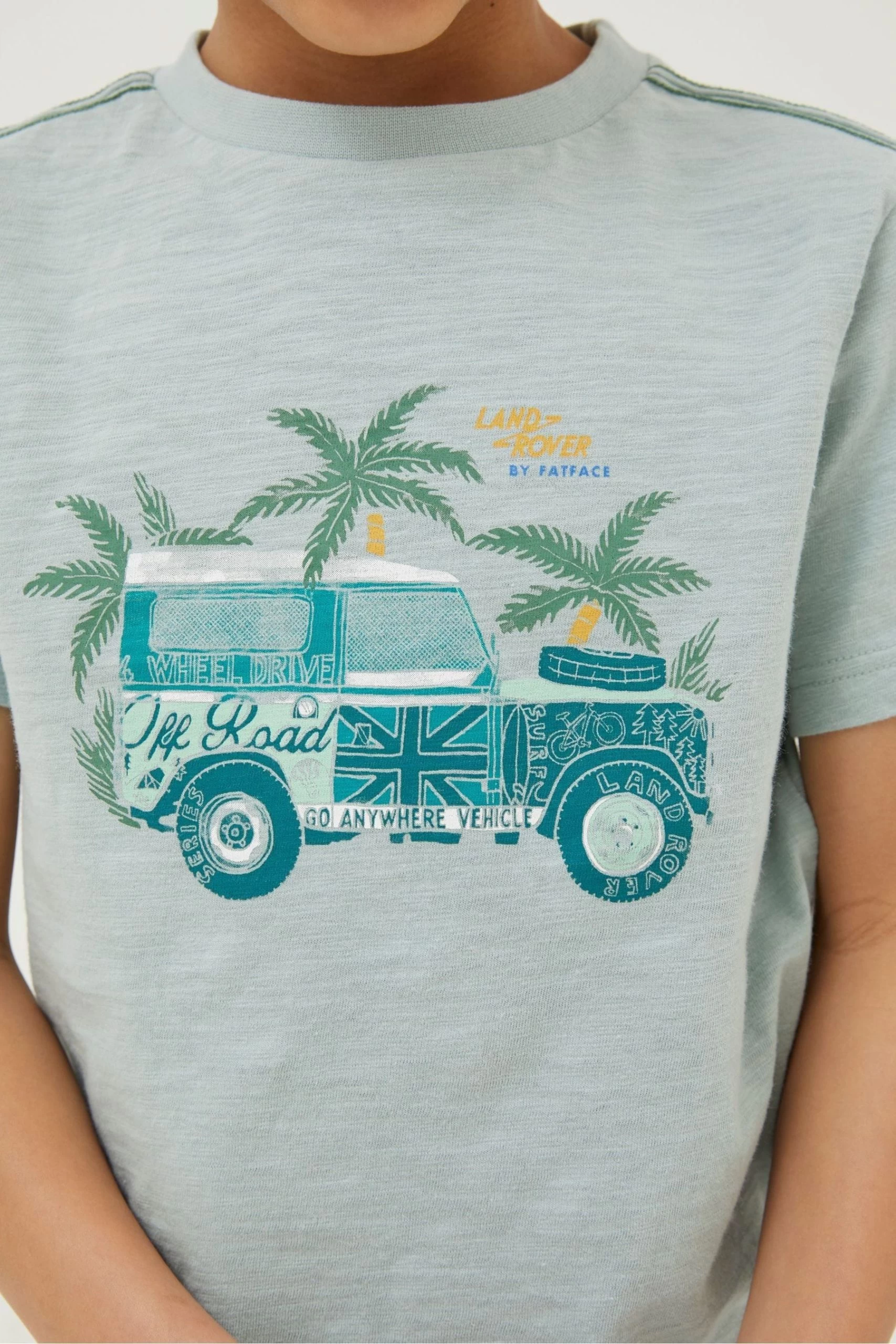 FatFace Green Land Rover Graphic T-Shirt 3 FatFace Green Land Rover Graphic T-Shirt - Image 3