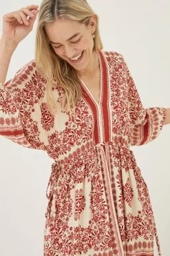 FatFace Natural Effie Bandana Midi Dress -Fashion Clothing Store 506535s3