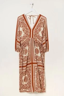 FatFace Natural Effie Bandana Midi Dress -Fashion Clothing Store 506535s5