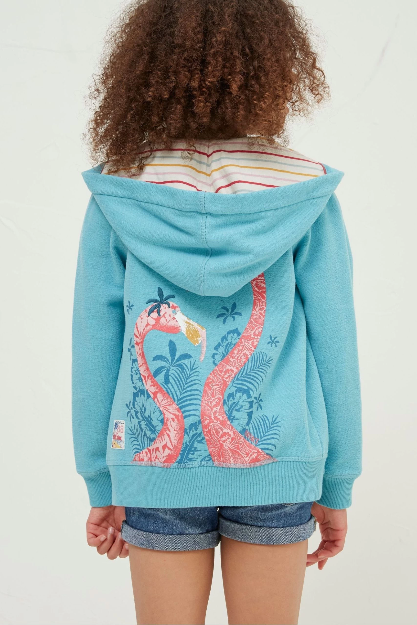 FatFace Blue Flamingo Zip Hoodie 1 FatFace Blue Flamingo Zip Hoodie