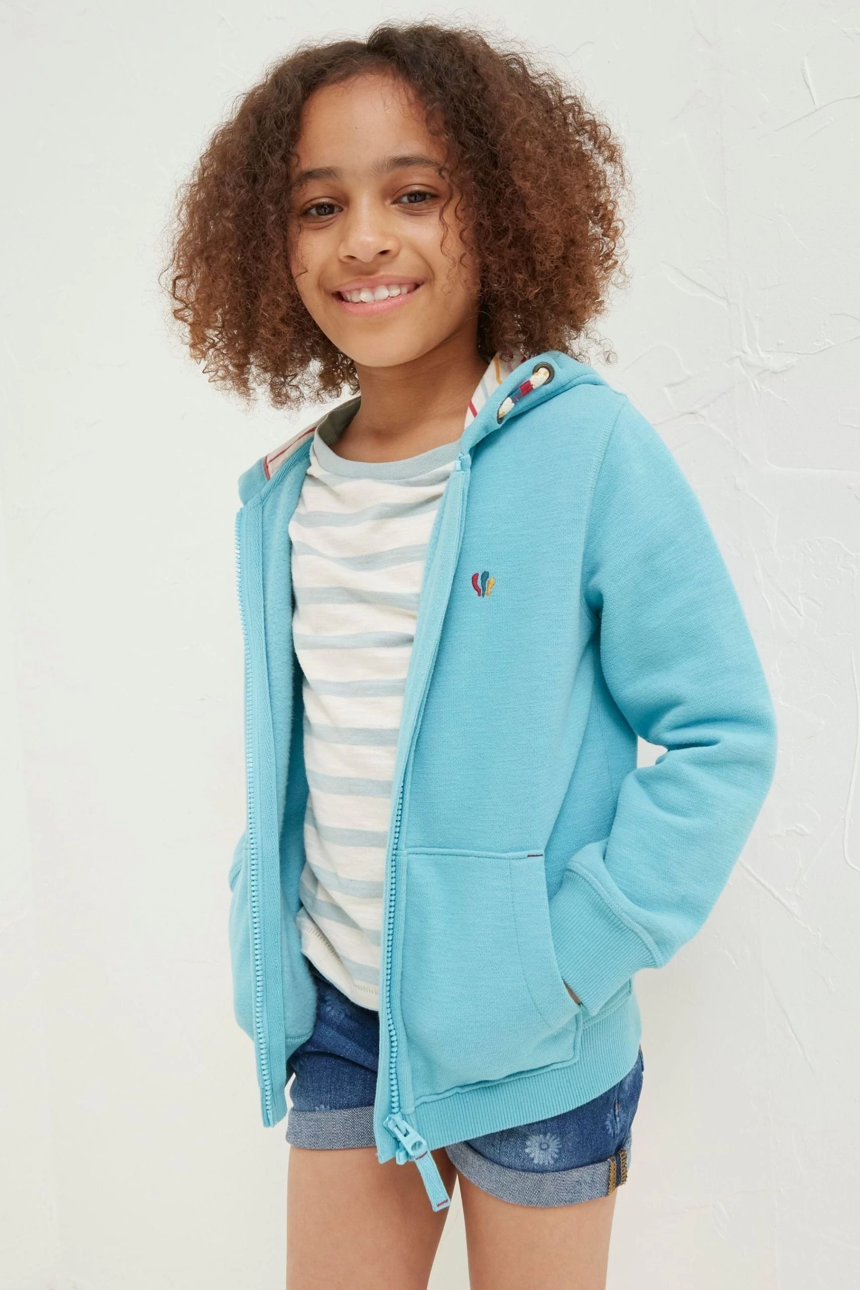 FatFace Blue Flamingo Zip Hoodie 2 FatFace Blue Flamingo Zip Hoodie - Image 2