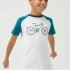 FatFace White Word Bike Graphic T-Shirt