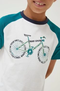 FatFace White Word Bike Graphic T-Shirt -Fashion Clothing Store 550972s3