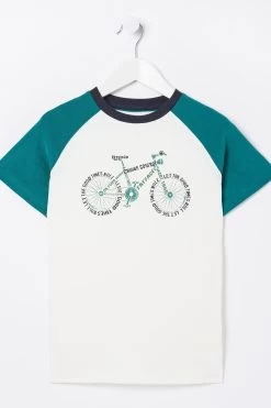 FatFace White Word Bike Graphic T-Shirt -Fashion Clothing Store 550972s4