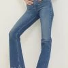 FatFace Blue Fly Flare Plait Detail Jeans