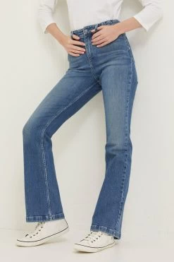 FatFace Blue Fly Flare Plait Detail Jeans