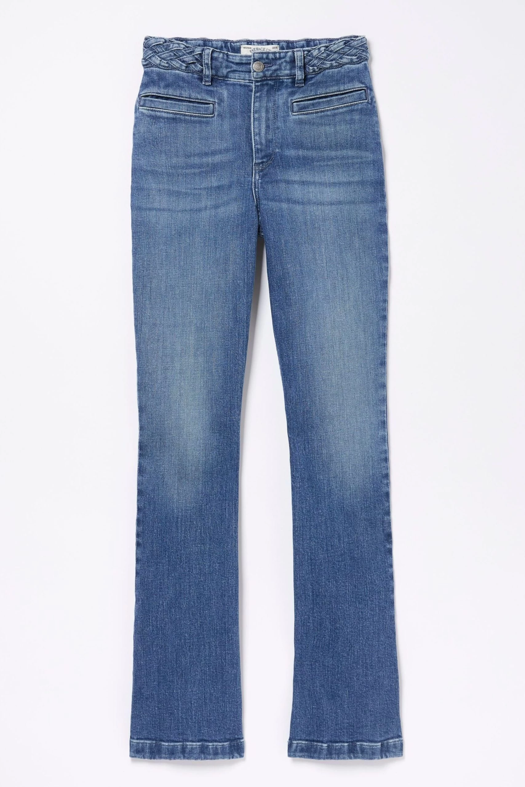 FatFace Blue Fly Flare Plait Detail Jeans 6 FatFace Blue Fly Flare Plait Detail Jeans - Image 6