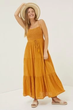 FatFace Yellow Jo Midi Sun Dress