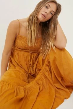 FatFace Yellow Jo Midi Sun Dress -Fashion Clothing Store 571217s4