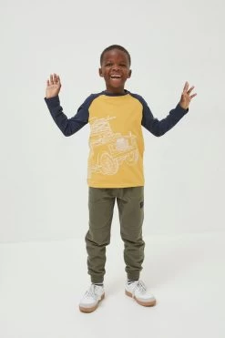 FatFace Yellow Landrover Outline Graphic T-Shirt