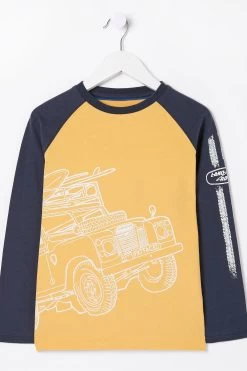 FatFace Yellow Landrover Outline Graphic T-Shirt -Fashion Clothing Store 589218s5