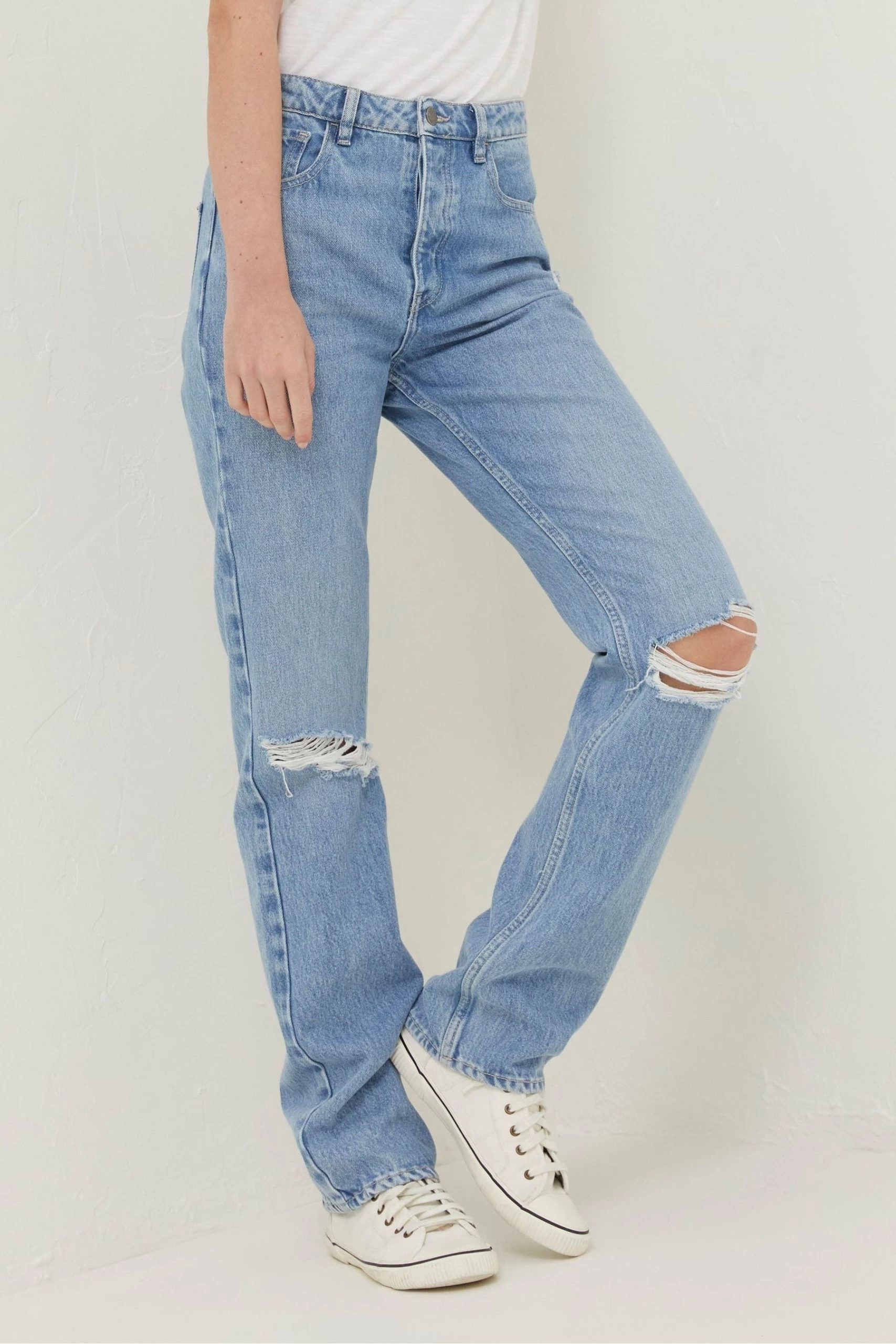 FatFace Blue Sutton Rip Detail Jeans 1 FatFace Blue Sutton Rip Detail Jeans