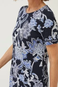 FatFace Blue Simone Palace Jersey Dress -Fashion Clothing Store 644380s4