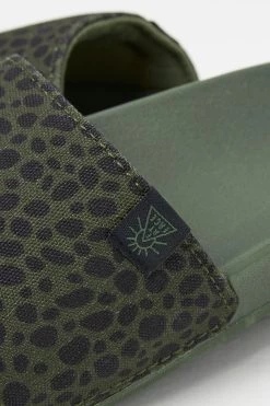 FatFace Green Animal Print Sliders -Fashion Clothing Store 814623s4