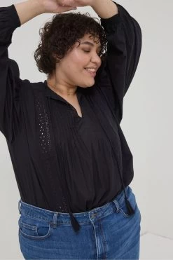 FatFace Black Freya Lace Blouse 10 FatFace Black Freya Lace Blouse -Fashion Clothing Store 816793s5