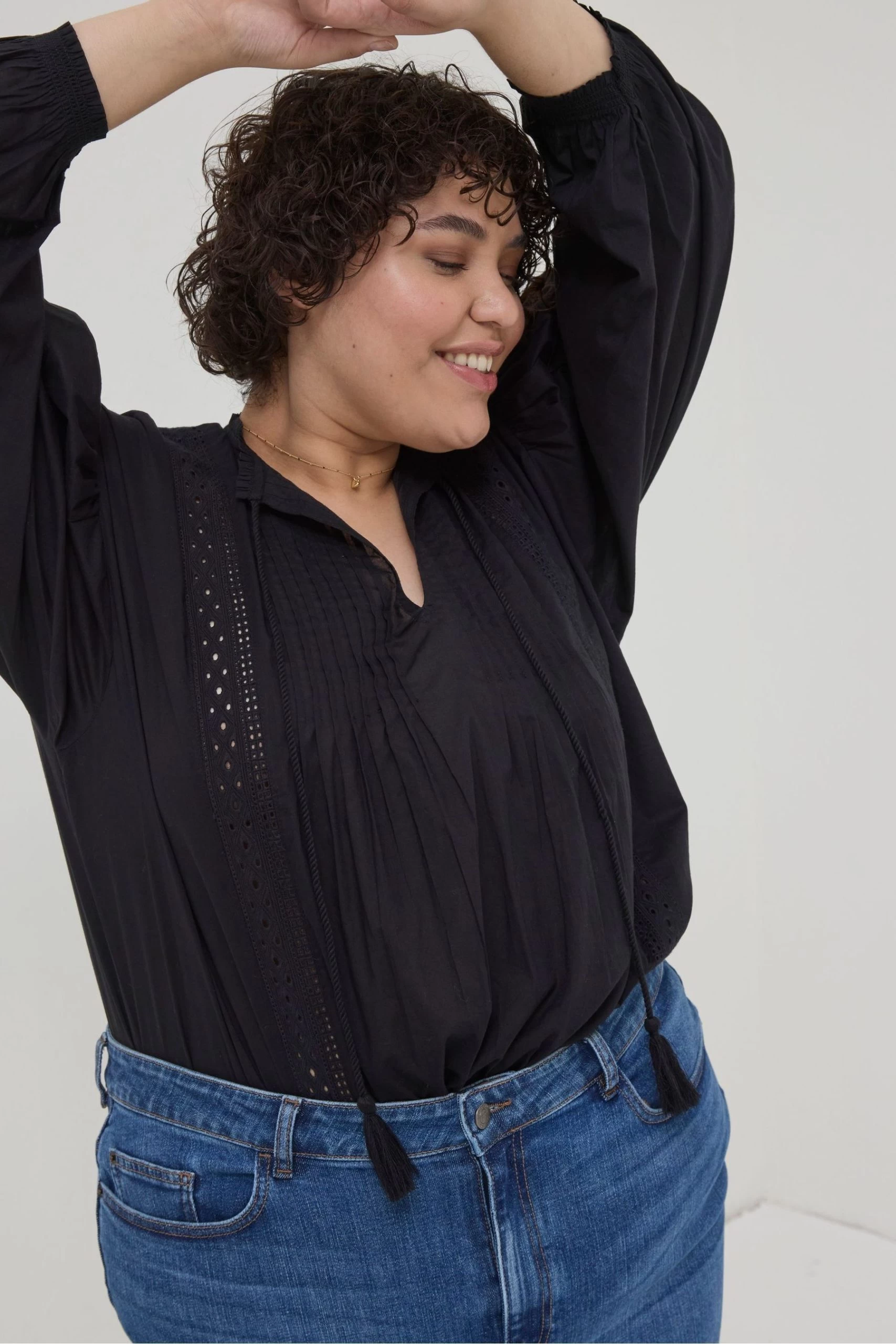 FatFace Black Freya Lace Blouse 5 FatFace Black Freya Lace Blouse - Image 5