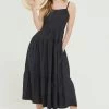 FatFace Julien Black Linen Midi Dress