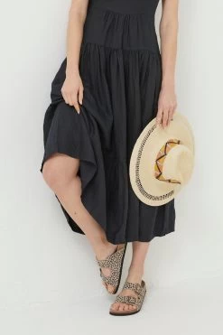 FatFace Julien Black Linen Midi Dress -Fashion Clothing Store 864931s4