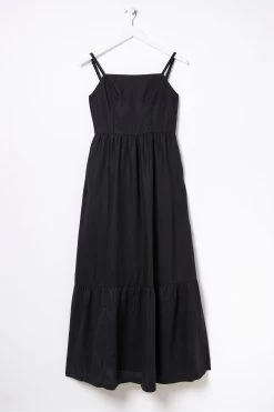 FatFace Julien Black Linen Midi Dress -Fashion Clothing Store 864931s5