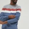 FatFace Grey Burley Stripe Crew Sweat Top