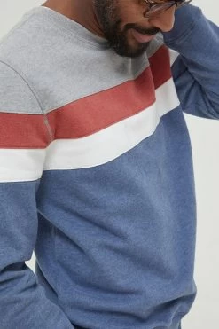 FatFace Grey Burley Stripe Crew Sweat Top -Fashion Clothing Store 895371s4