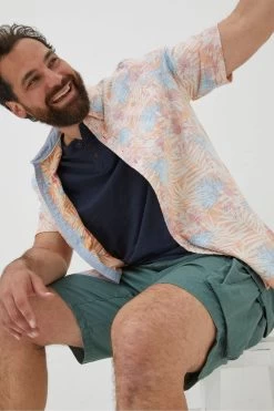 FatFace Fently Orange Palm Print Shirt -Fashion Clothing Store A81 995s5