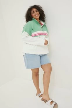 FatFace Green Colourblock Relaxed Airlie Sweat -Fashion Clothing Store A81606s3
