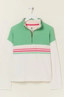 FatFace Green Colourblock Relaxed Airlie Sweat -Fashion Clothing Store A81606s6