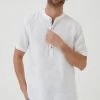 FatFace White Pop Over Linen Shirt