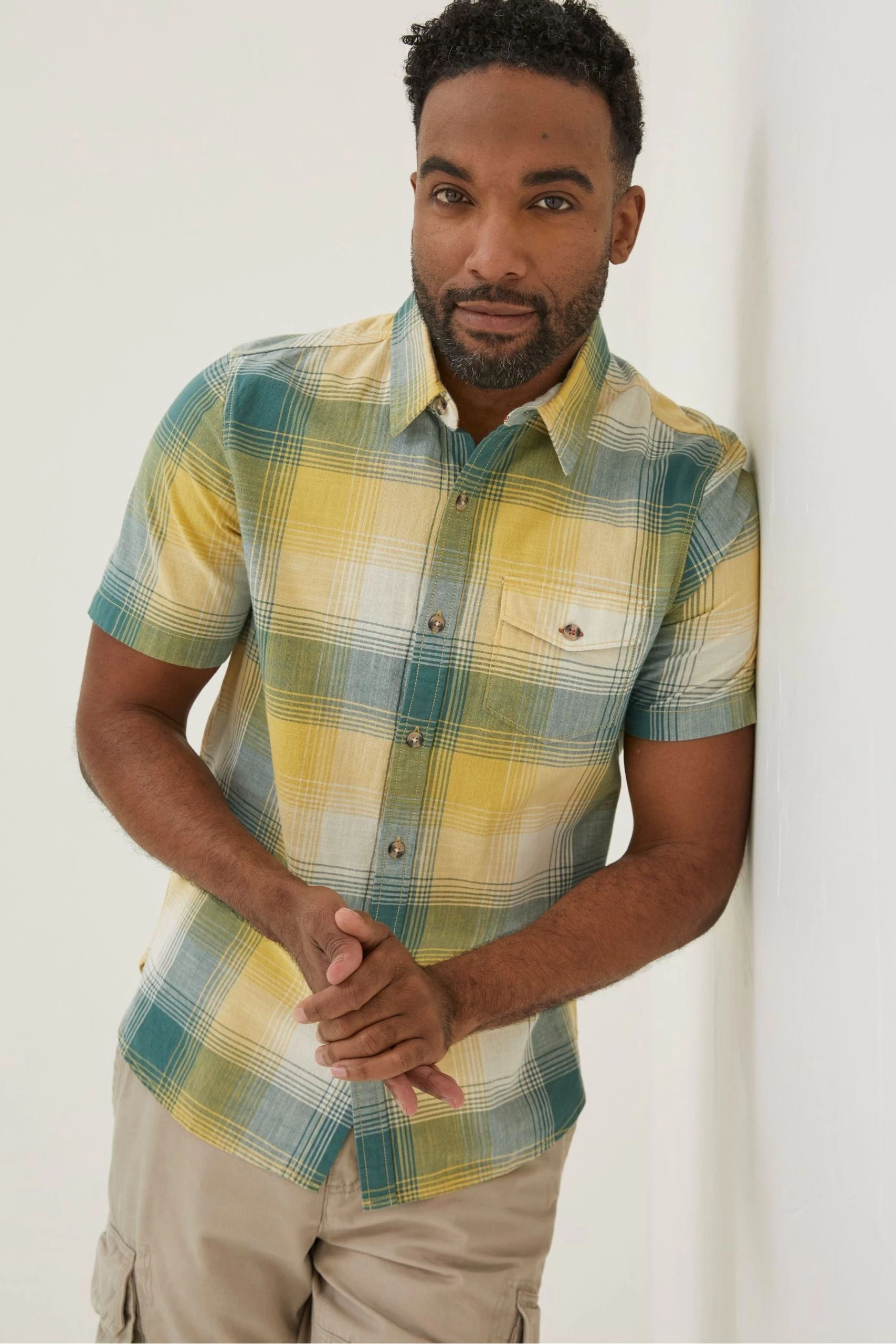 FatFace Green Ombre Check Shirt 1 FatFace Green Ombre Check Shirt