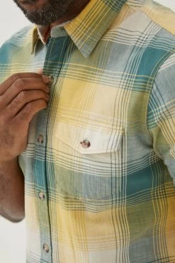 FatFace Green Ombre Check Shirt 6 FatFace Green Ombre Check Shirt -Fashion Clothing Store A81993s3