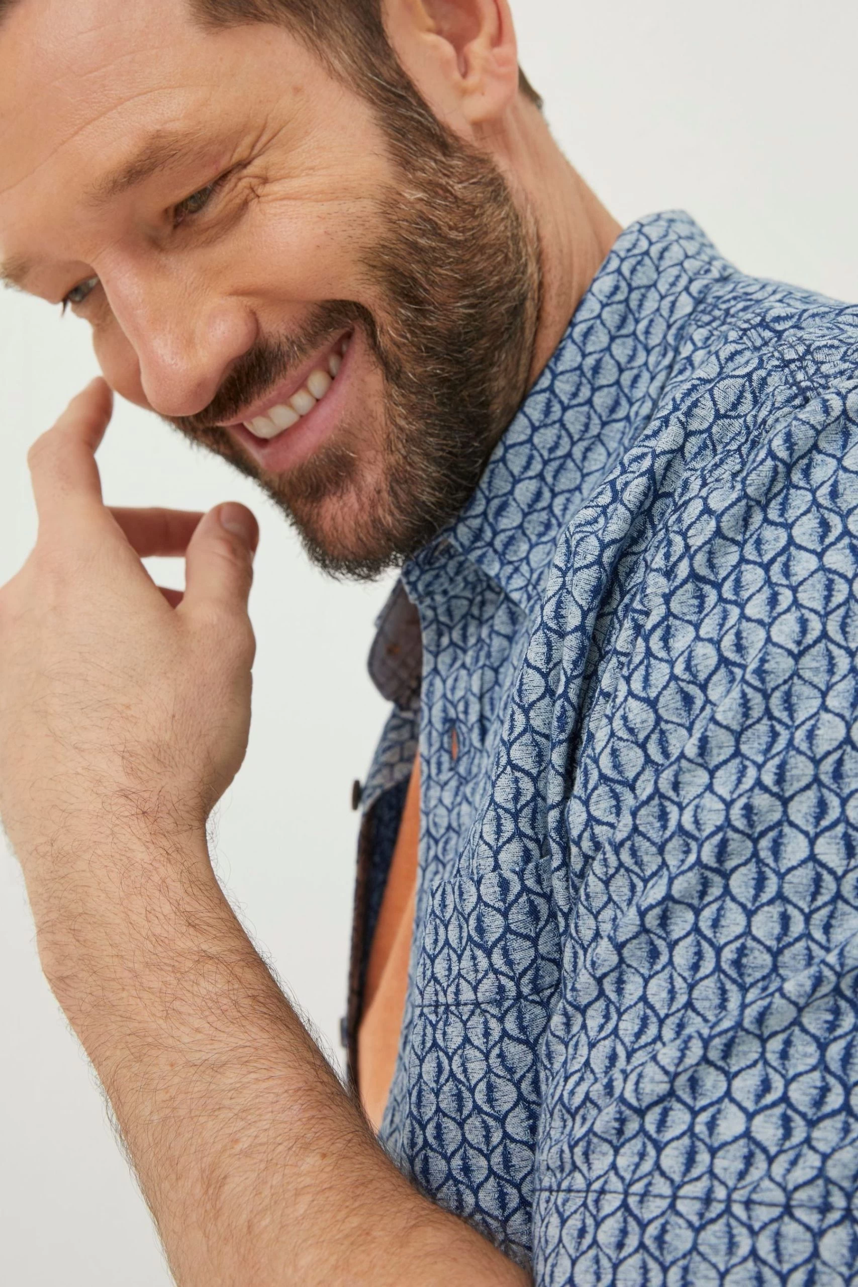 FatFace Blue Shell Print Shirt 3 FatFace Blue Shell Print Shirt - Image 3