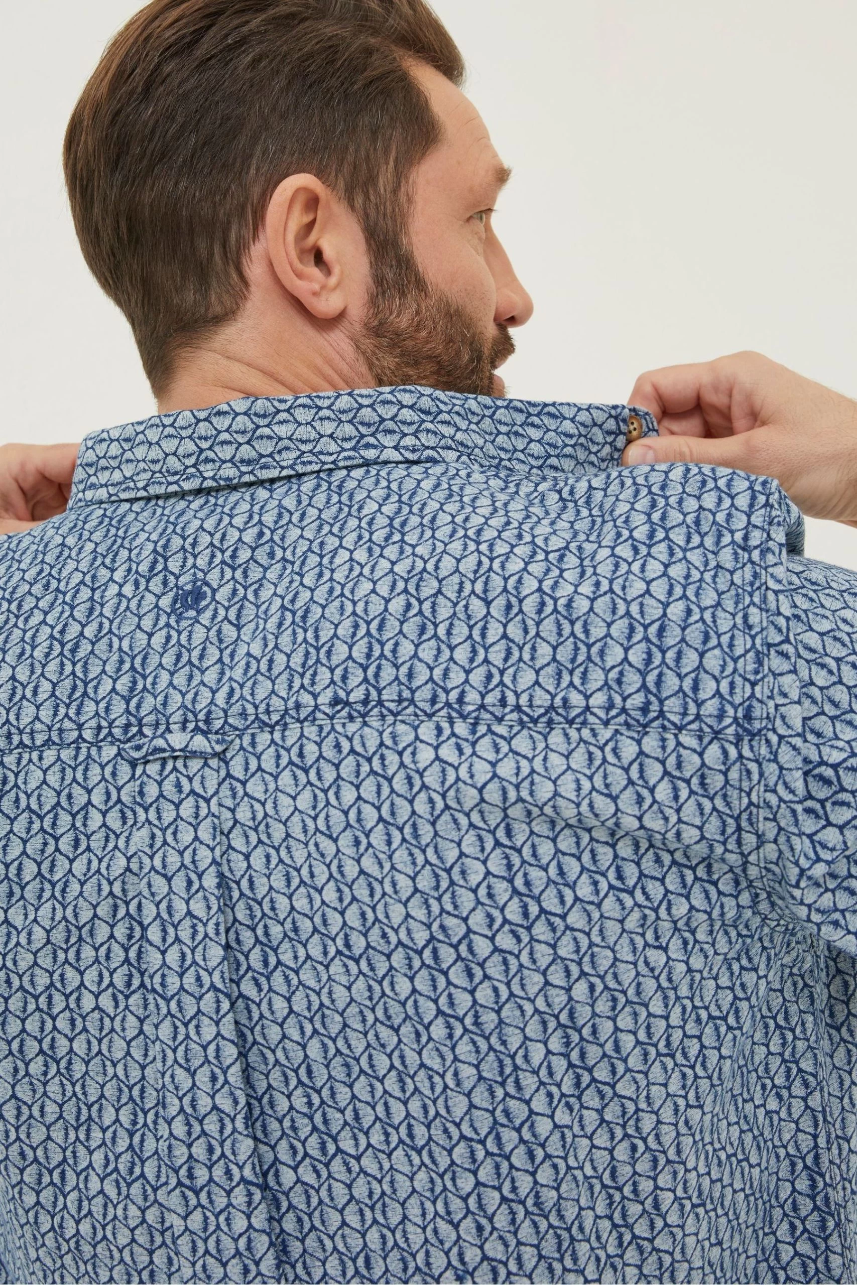 FatFace Blue Shell Print Shirt 4 FatFace Blue Shell Print Shirt - Image 4