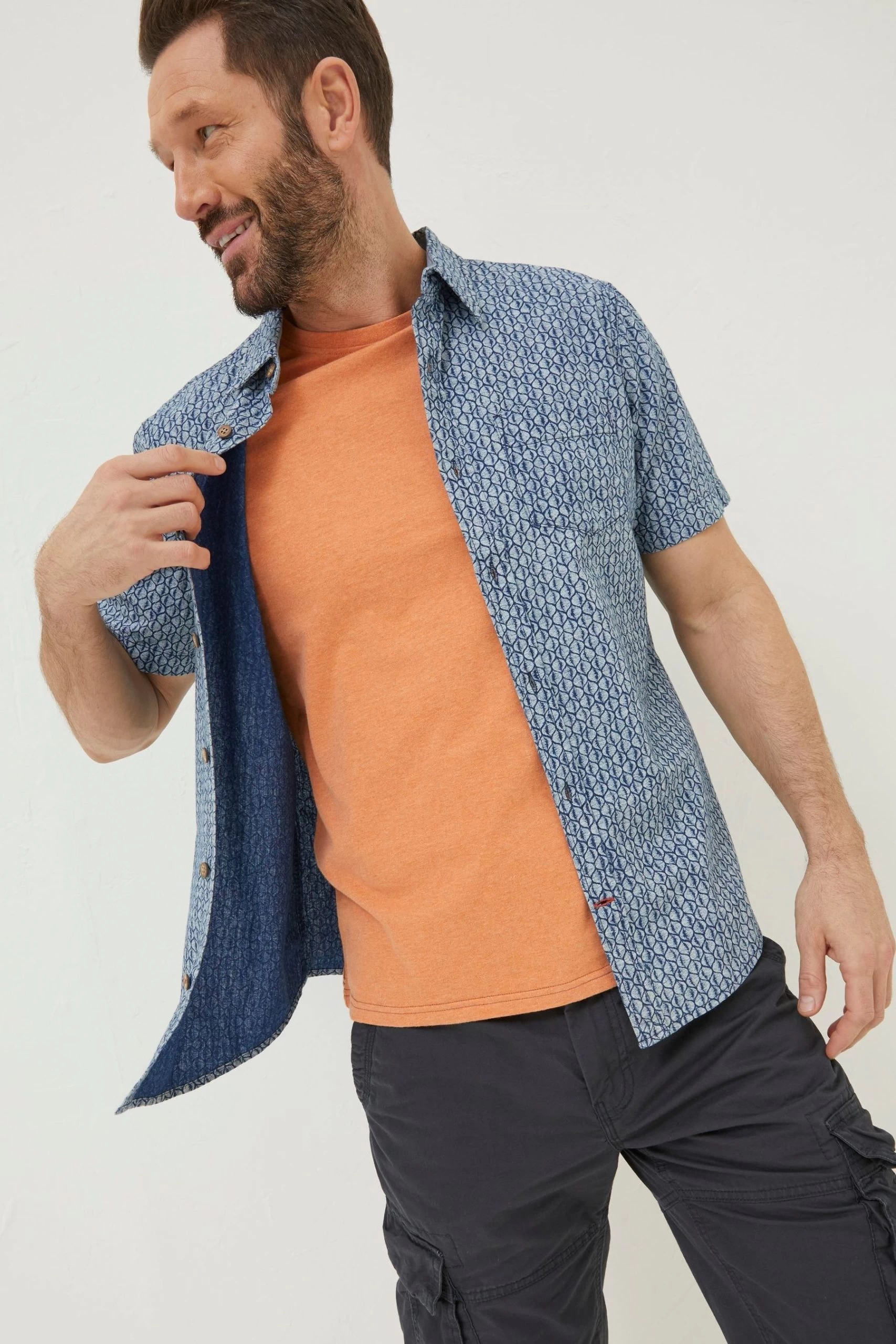 FatFace Blue Shell Print Shirt 5 FatFace Blue Shell Print Shirt - Image 5