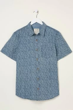 FatFace Blue Shell Print Shirt 11 FatFace Blue Shell Print Shirt -Fashion Clothing Store A82129s6
