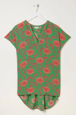 FatFace Green Piper Bali Blooms Blouse -Fashion Clothing Store BC3 011s4