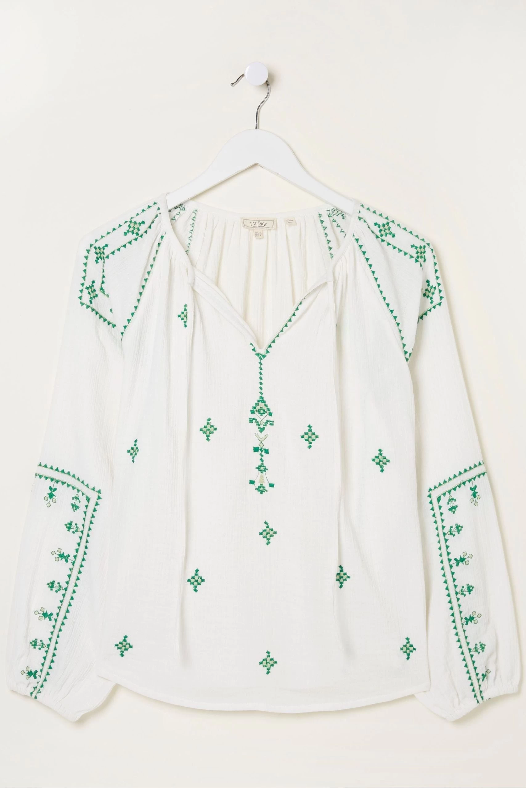 FatFace Dee Embroidered White Blouse 5 FatFace Dee Embroidered White Blouse - Image 5